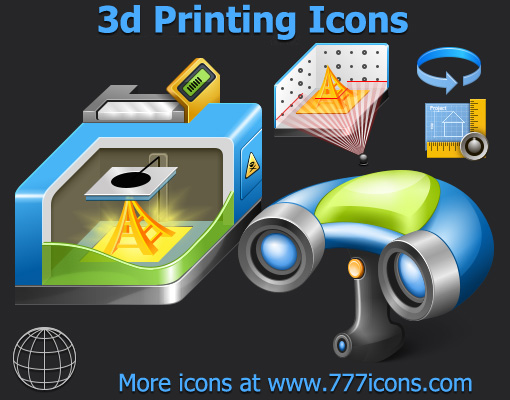 3D Printing Icons set is a great icon set for any 3d printing related software.