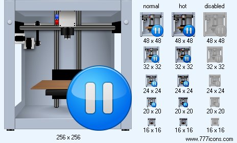 Pause 3D-Printing Icon Images