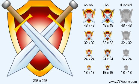 Shield And Swords Icon Images