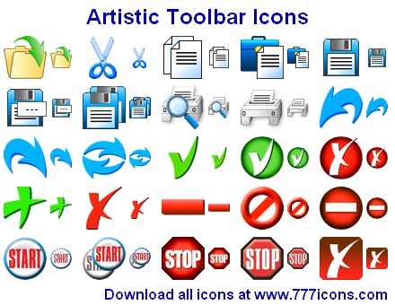 Screenshot of Artistic Toolbar Icons