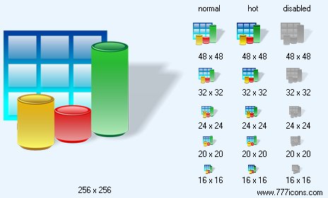 3D Bar Chart with Shadow Icon Images