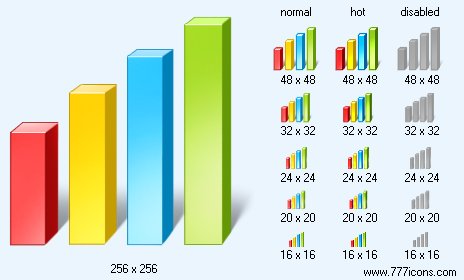 3D Graph with Shadow Icon Images