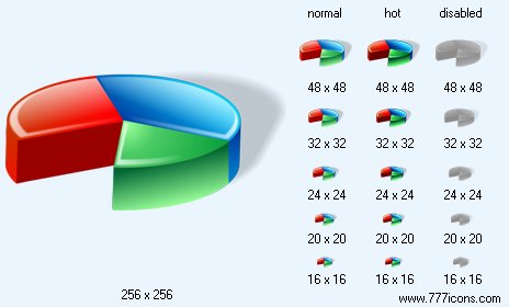 Pie Chart with Shadow Icon Images