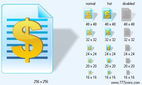 Price-List with Shadow Icon Images