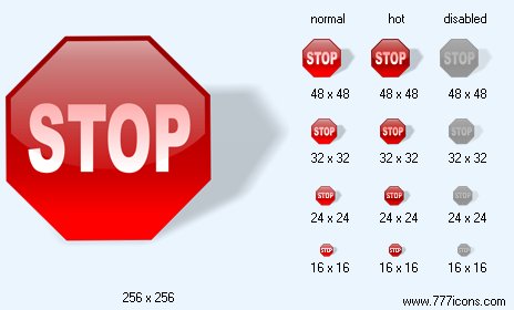 Stop with Shadow Icon Images