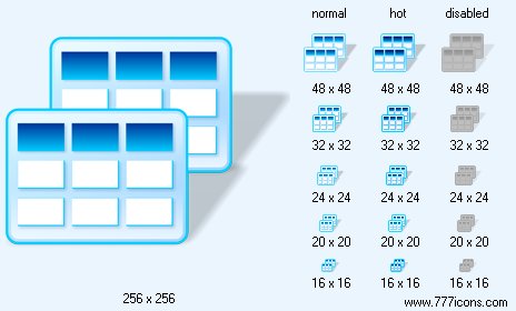 Tables with Shadow Icon Images