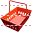 Red basket icon