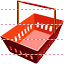 Red basket icon