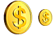 Dollar coin icons