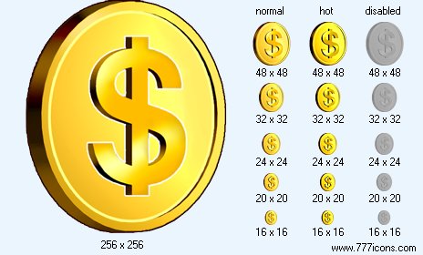 Dollar Coin Icon Images