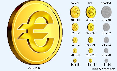 Euro Coin Icon Images