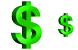Green dollar icons