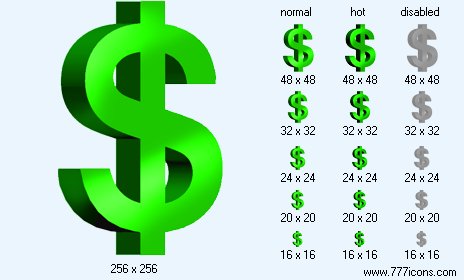 Green Dollar Icon Images