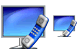 Monitor and phone icons