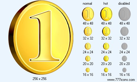 One Coin Icon Images