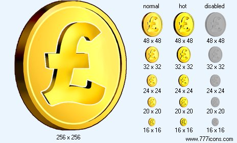 Pound Coin Icon Images