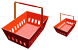 Red basket icons