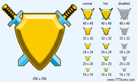 Shield And Swords Icon Images