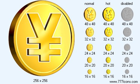 Yen Coin Icon Images