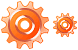 Red gear icons
