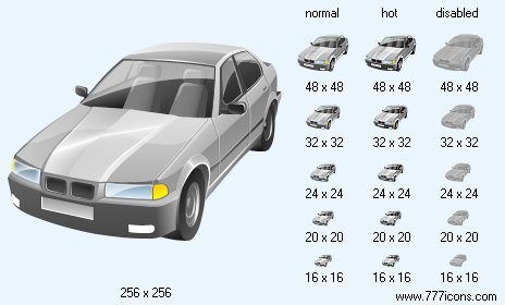 Silver Car Icon Images