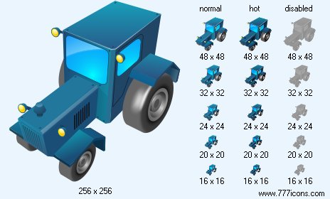 Wheeled Tractor Icon Images