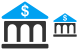Bank building icons
