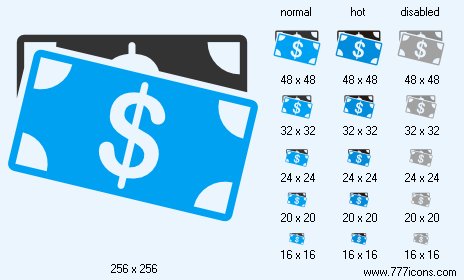 Dollar Banknotes Icon Images