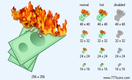 Burn Money Icon Images