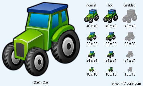 Wheeled Tractor Icon Images