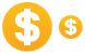 Dollar coin icons