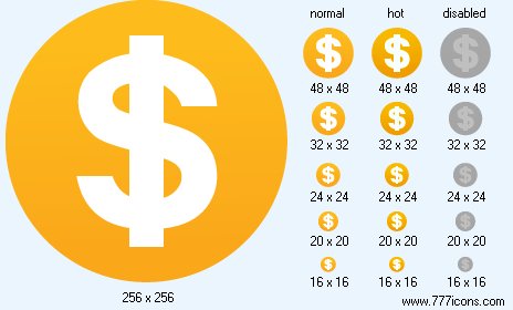 Dollar Coin Icon Images