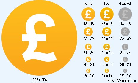 Pound Coin Icon Images