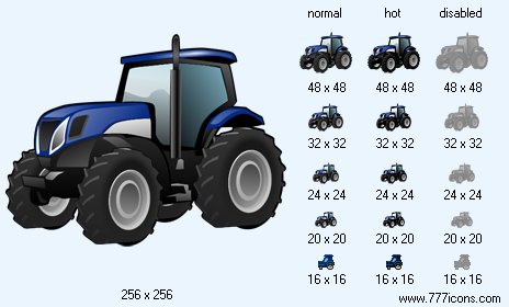 Wheeled Tractor Icon Images