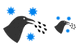 Bird flu infection icons
