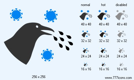 Bird Flu Infection Icon Images