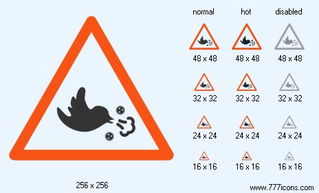 Bird Influenza Warning Icon Images