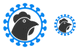 Chicken flu virus icons