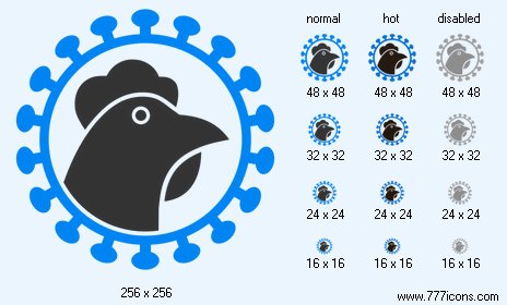 Chicken Flu Virus Icon Images
