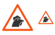 Chicken warning icons