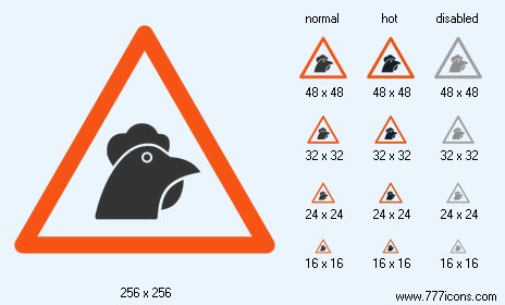 Chicken Warning Icon Images