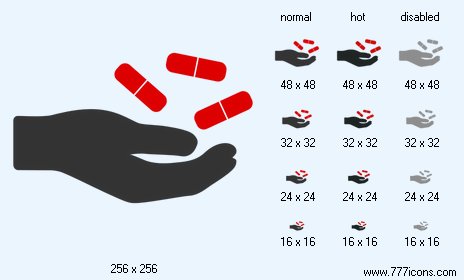 Hand With Pills Icon Images