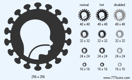 Human Flu Virus Icon Images