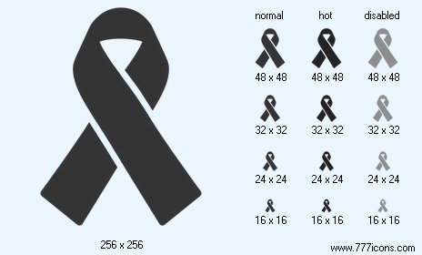 Mourning Ribbon Icon Images