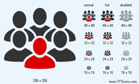 People Crowd Icon Images