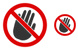 Restricted hand icons