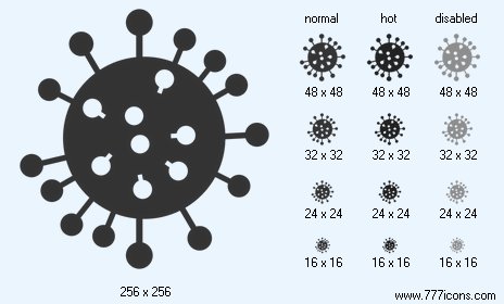 SARS Virus V2 Icon Images