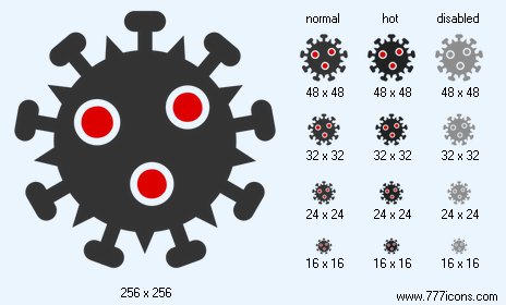 SARS Virus V3 Icon Images