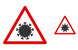 SARS virus warning icons