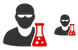 Scientist with flask icons